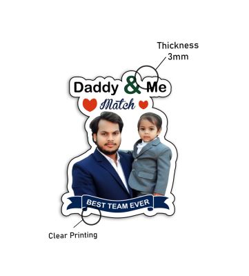 Meaningful Personalized Photo Fridge Magnet for Dad Room Decor Dad Birthday Gifts Photo Magnets for Fridge Dad Gift from Daughter & Son (Daddy & Me Magnet)