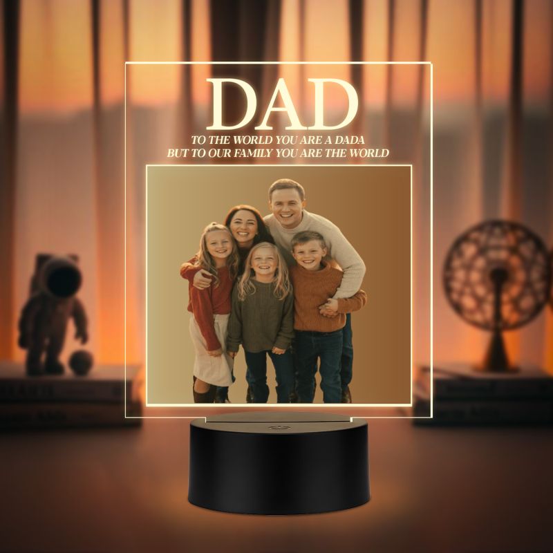 Personalized Photo Night Light for Dad Custom LED Lamp
