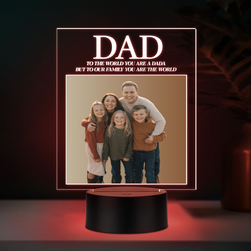 Personalized Photo Night Light for Dad Multicolor LED Lamp