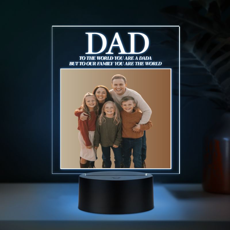 Personalized Photo Night Light for Dad Multicolor LED Lamp