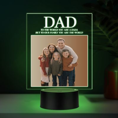 Personalized Photo Night Light for Dad Multicolor LED Lamp