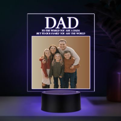 Personalized Photo Night Light for Dad Multicolor LED Lamp