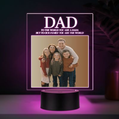Personalized Photo Night Light for Dad Multicolor LED Lamp