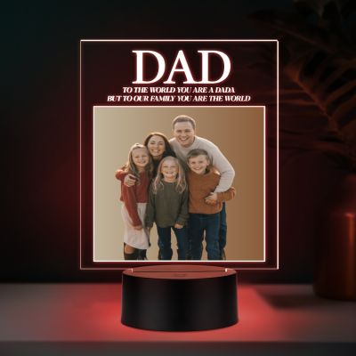 Personalized Photo Night Light for Dad Multicolor LED Lamp