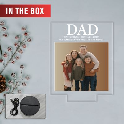 Personalized Photo Night Light for Dad Multicolor LED Lamp