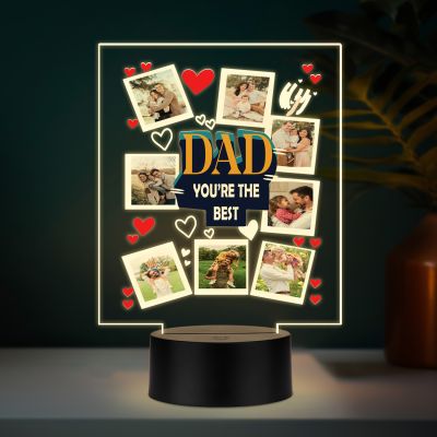 Personalized LED Night Light for Dad Custom Photo Lamp