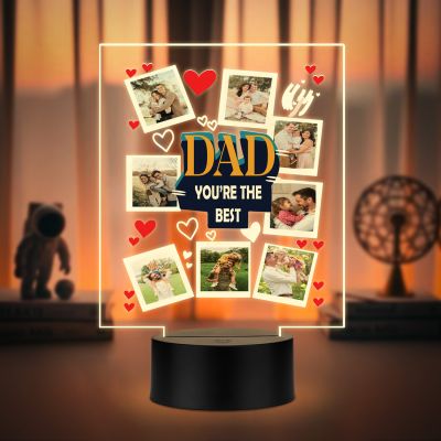 Personalized LED Night Light for Dad Custom Photo Lamp