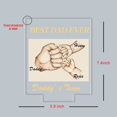 Personalized Fist Bump LED Lamp for Dad | Best Dad Ever Gift