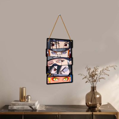Anime Wall Hanging Decor for Boys Japanese Animes Character Eyes Wooden Hanging Wall Art Room Decoration for Bedroom, Gaming Room & Study Gift for Anime Fans