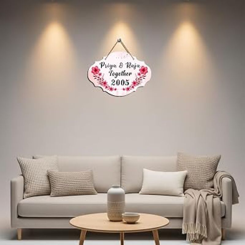 Personalized Couple Name Wall Hanging Romantic Couple Name Sign for Home Entrance Outdoor Gift For Anniversary & Wedding Home Decor