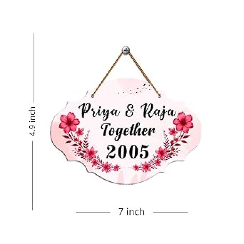 Personalized Couple Name Wall Hanging Romantic Couple Name Sign for Home Entrance Outdoor Gift For Anniversary & Wedding Home Decor