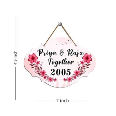 Personalized Couple Name Wall Hanging Romantic Couple Name Sign for Home Entrance Outdoor Gift For Anniversary & Wedding Home Decor