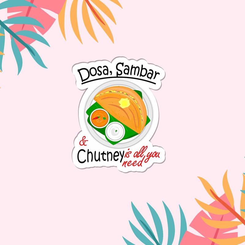 Dosa, Sambar & Chutney Magnet Stickers