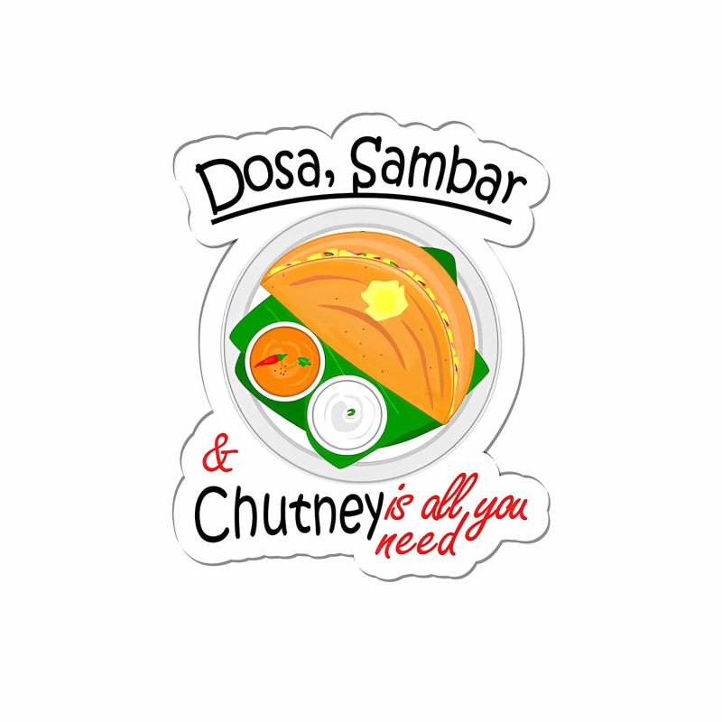 Dosa, Sambar & Chutney Magnet Stickers