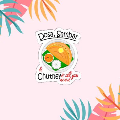 Dosa, Sambar & Chutney Magnet Stickers