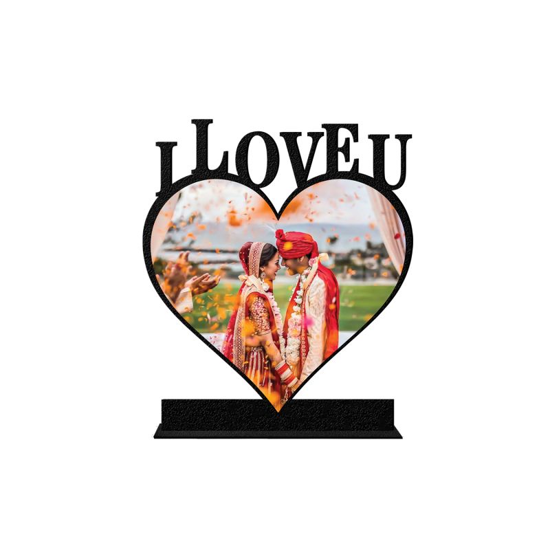 I Love You Text Photo Frame (Customized Photo)