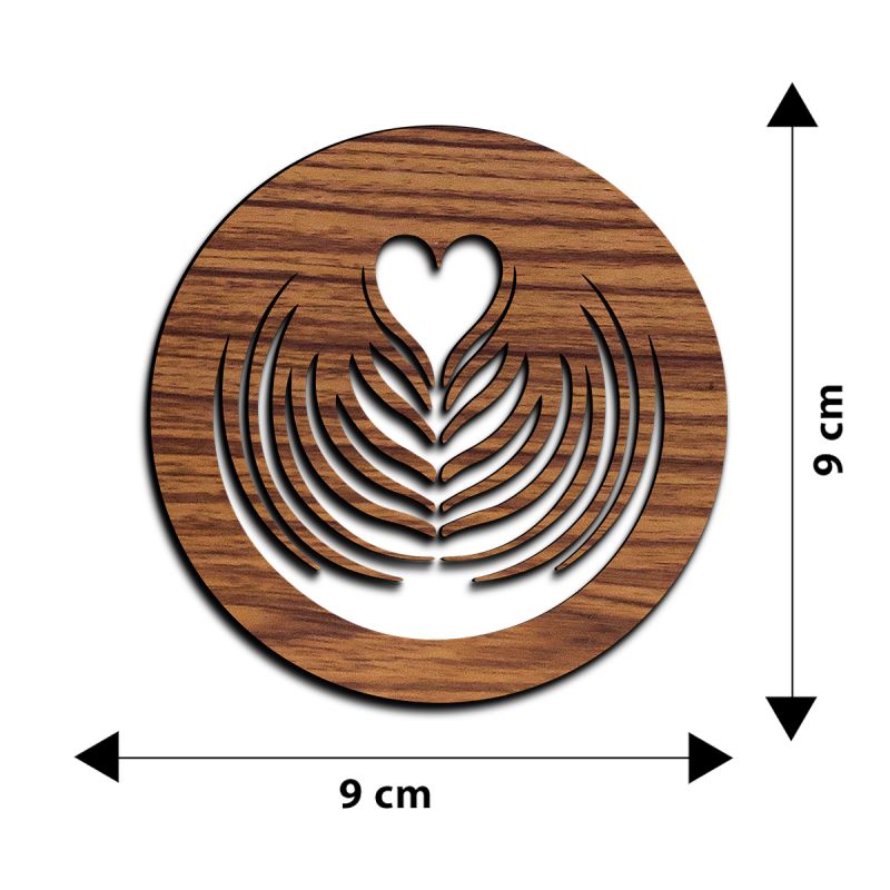 Coffee Design With Heart Coaster Set